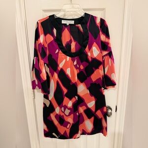 Trina Turk Pink and Orange Patterned Dress
